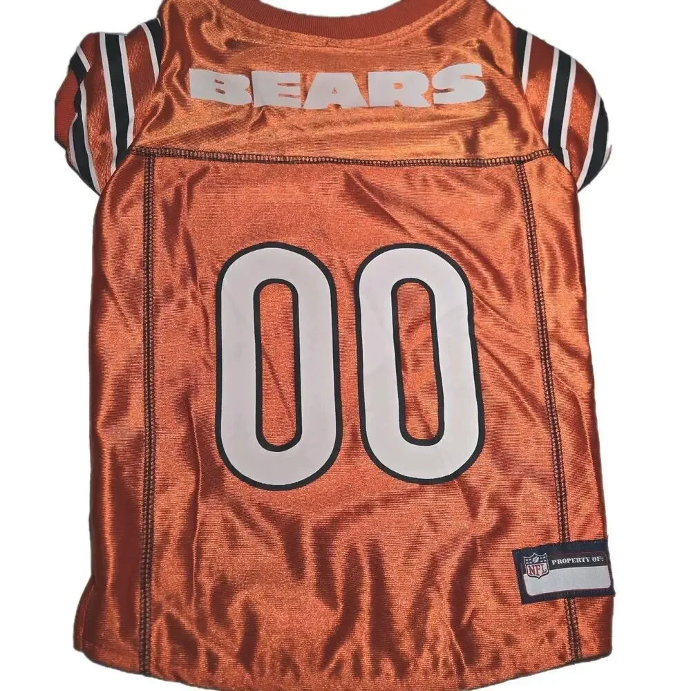 NWT Pets First NFL CHICAGO BEARS Orange Dog Jersey, Size LARGE Up To 40lbs Dog